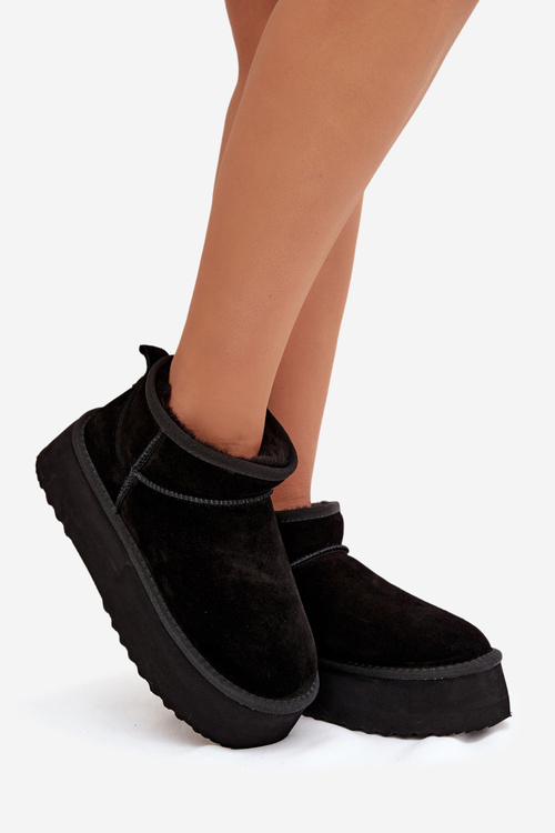 Жіночі зимові черевики з натуральної замші чорні Mairene