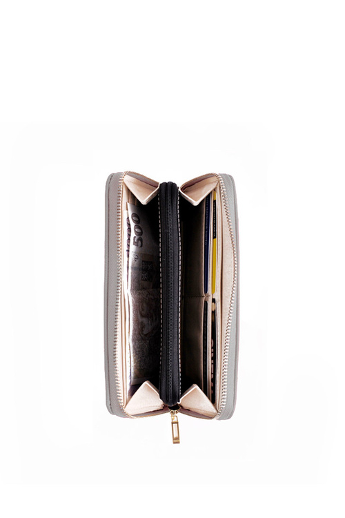 Великий жіночий гаманець на блискавці сірий Hailey