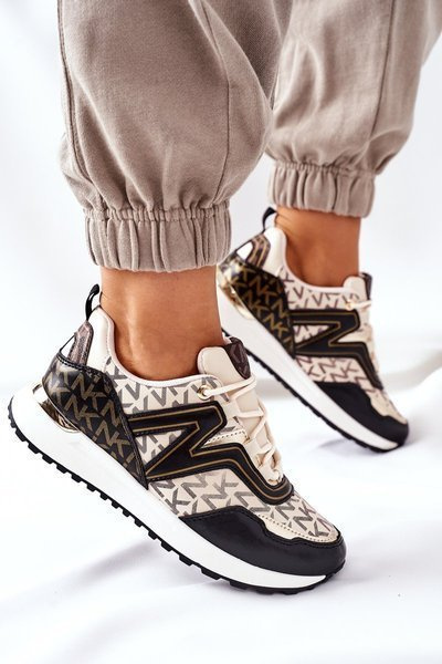 Жіноче спортивне взуття Кросівки бежево-чорні завжди