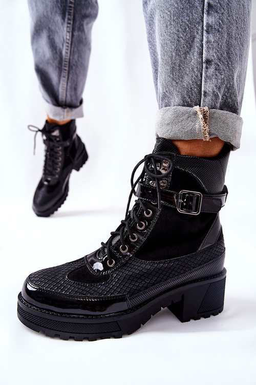 Робочі черевики з пряжкою Black Devera