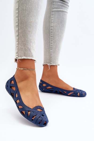 Жіночі гумові балетки темно-сині Salam