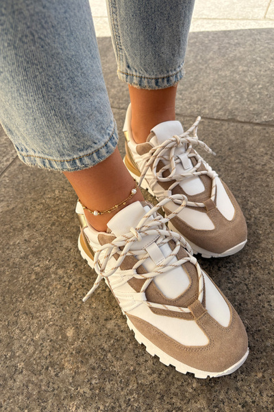 Шкіряні Чоботи Sneakers Жіночі Artiker 56C1738 Бежево-Золоті