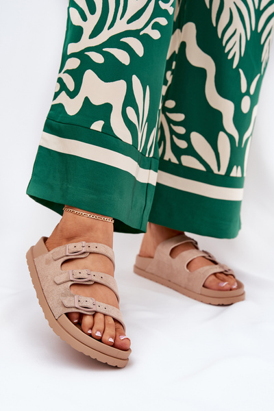 Жіночі Сандалі З Ремінцями І Пряжками Бежеві Uliri