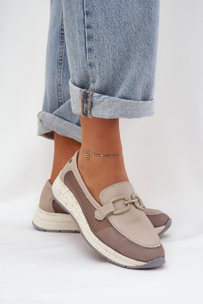 Жіночі Шкіряні Мокасини D&A TW210 Сірі