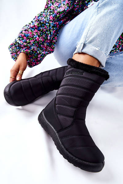 Високі жіночі утеплювальні чоботи Luxina чорного кольору