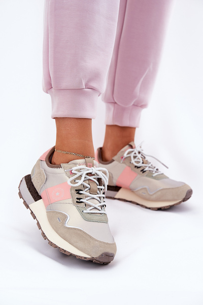 Жіночі Замшеві Кросівки Big Star RR274243 HI-POLY SYSTEM Сірі-Рожеві