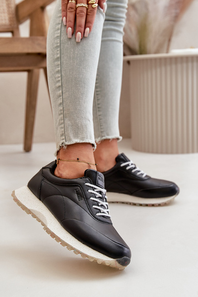 Жіночі кросівки Спортивне взуття з еко шкіри Big Star OO274024 Hi-Poly System Black