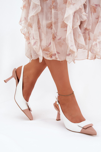 Елегантні Туфлі На Шпильках З Декором Еко Шкіра Білі Ottoles