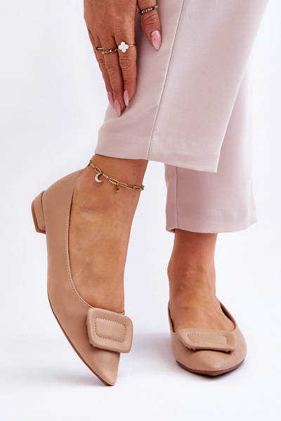 Класичні балетки з декором Beige Rivea 