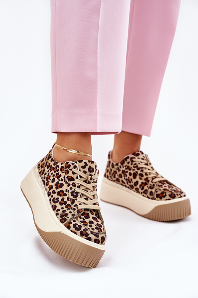 Кросівки На Масивній Платформі Гладкі Бежеві Tirvanis