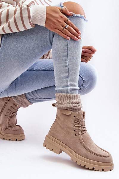 Жіночі черевики Trapper на блискавці бежеві Apolosi