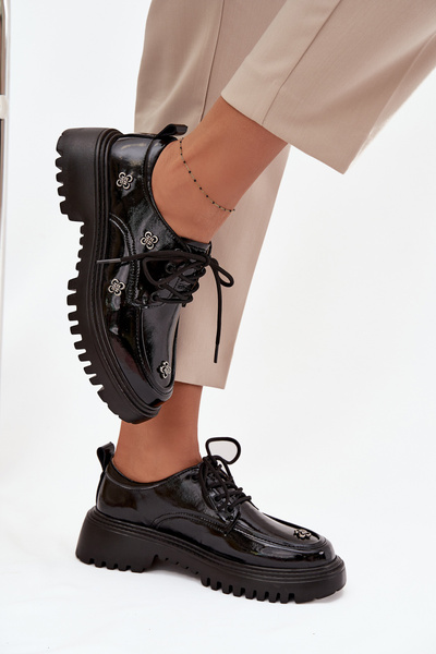 Лаковані шкіряні жіночі туфлі з пряжками Artiker 57C0333 Чорний