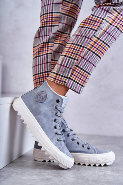 Жіночі шкіряні утеплені кросівки Big Star EE274115 Light Blue