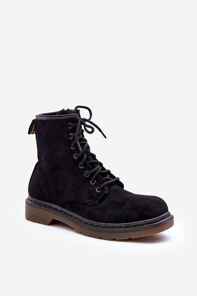 Замшеві ботильйони на плоскій підошві Black Asteoris 