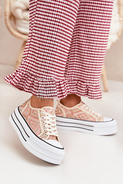 Низькі Жіночі Кросівки На Платформі Рожеві Melina