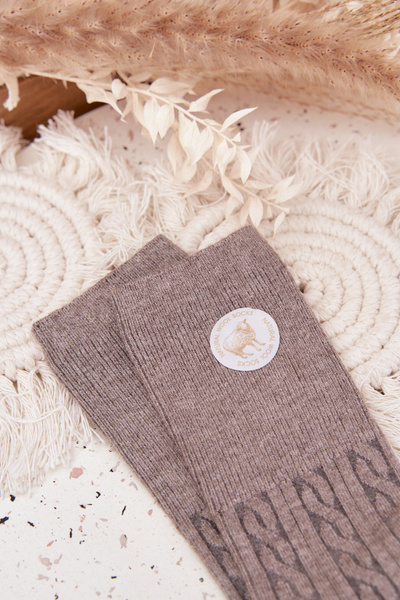 Довгі вовняні жіночі шкарпетки сірі