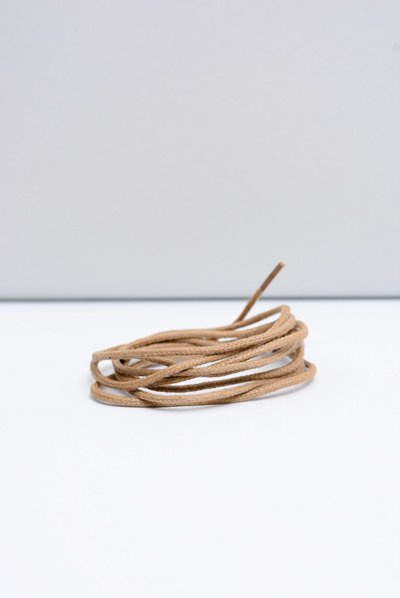 Бежеві вощені тонкі шнурки Corbby