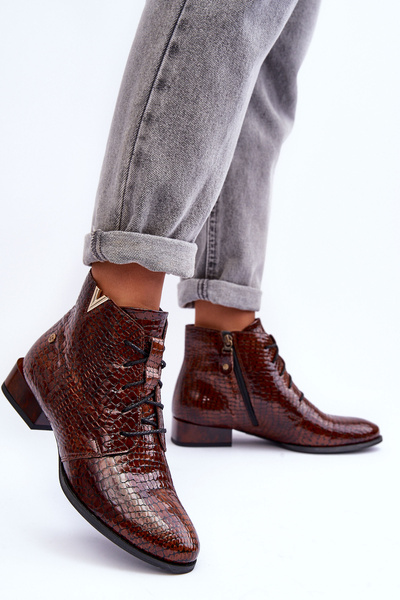 Жіночі шкіряні черевики Maciejka 5743C-02 Коричневі