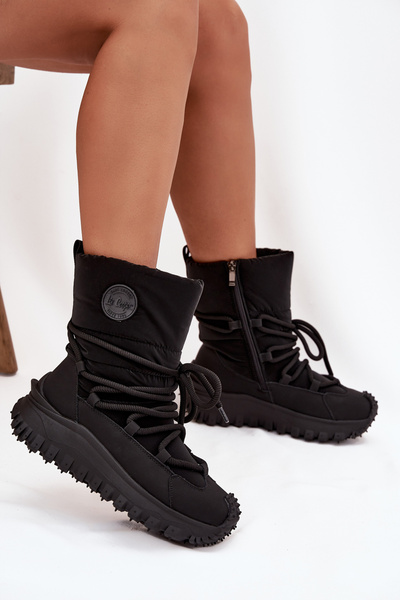 Шкіряні зимові черевики на платформі Lee Cooper LCJ-25-12-3660 Чорний