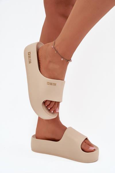 Жіночі Пінні Шльопанці На Масивній Платформі Big Star SS274722 Бежеві