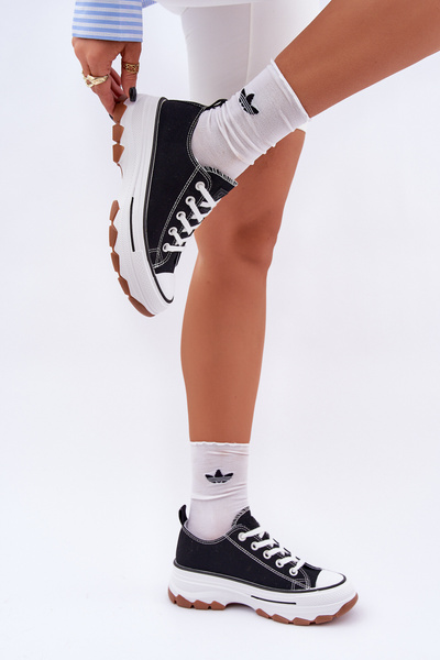 Низькі Жіночі Кросівки На Платформі Чорні Aradwin