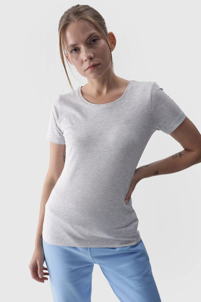 Жіноча гладка футболка з логотипом сіра 4F