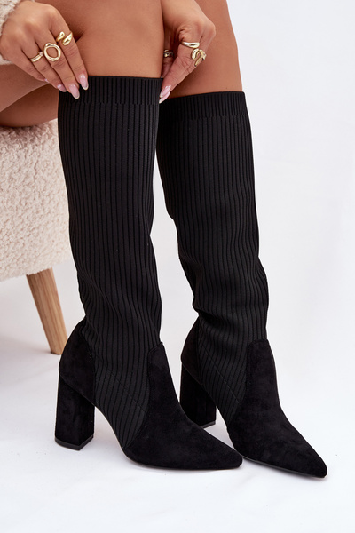 Жіночі чоботи на підборах Чорні Yserine