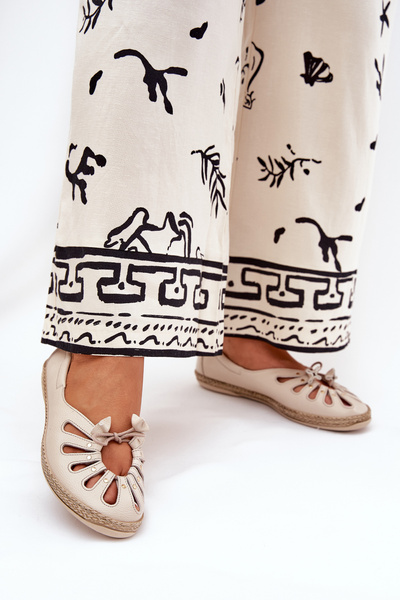 Плоскі Балерини З Природної Шкіри Zazoo 10179 Бежеві