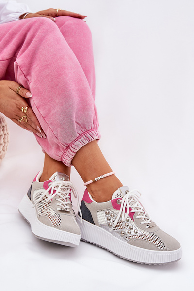 Спортивне Взуття Для Жінок З Сіткою І Шипами Сірі Ogalda