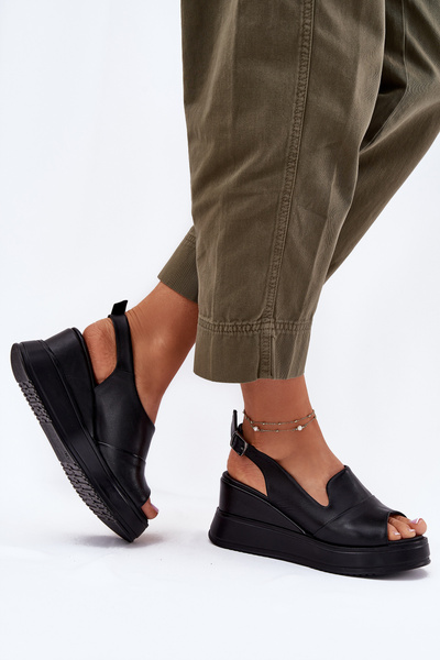 Жіночі Шкіряні Сандалі На Каблуці Artiker 52C0484 Чорні