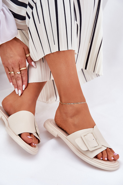 Шкіряні Жіночі Сандалі З Застібкою D&A Бежеві SJ2302-01