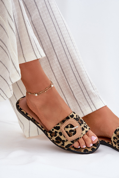 Плоскі Жіночі Сандалі З Декоративною Пряжкою Леопард Clariola