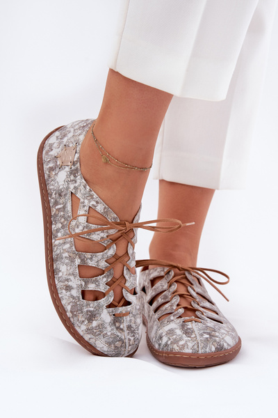 Шкіряні Балерини З Вирізами Maciejka 06835-25/00-1 Золоті