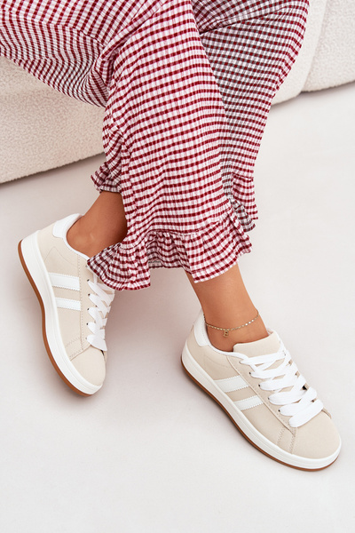 Спортивне Взуття Для Жінок Кросівки З Еко Шкіри Бежеві Ravina