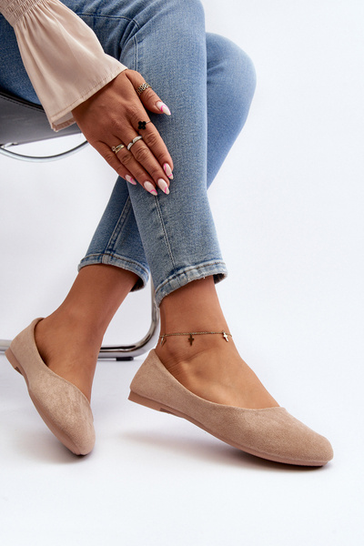 Бежеві жіночі замшеві балетки Lasota