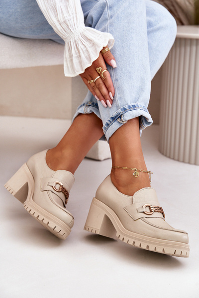 Zazoo 20175 Жіночі туфлі з лакованої шкіри Натуральна шкіра світло-бежевого кольору