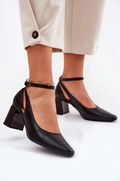 Шкіряні Туфлі На Каблуку Maciejka K6816-01 Чорні