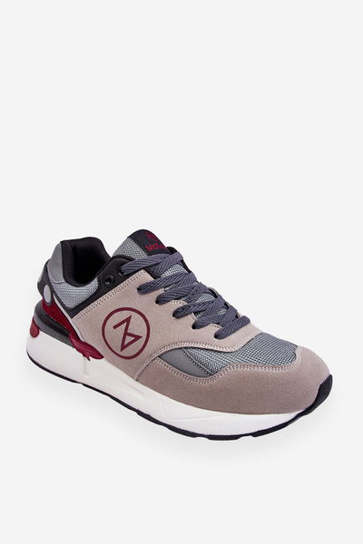 Чоловіче спортивне взуття на шнурівці сіро-чорне Stephen