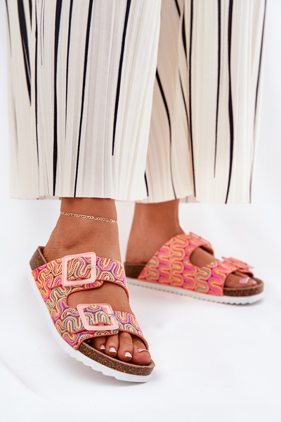 Тапочки Жіночі З Пряжками І Блискітками Помаранчеві S.Barski RB51-006