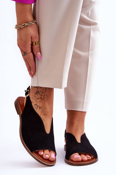 Жіночі замшеві босоніжки Lewski Shoes 3220/X чорні