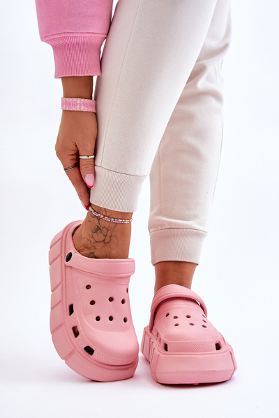Жіночі поролонові кросівки на платформі Crocs Pink Beckett