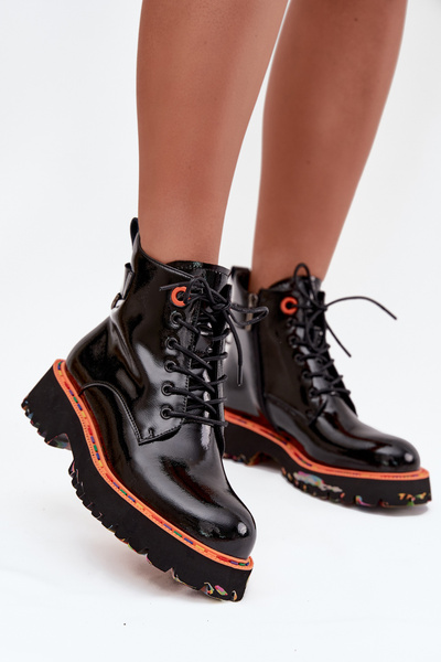 Жіночі черевики з лакованої натуральної шкіри з ізоляцією Artiker 57C0061 Чорний