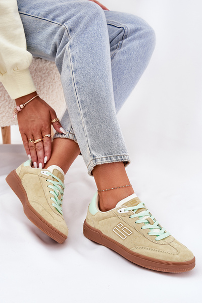 Замшеве Спортивне Взуття Кросівки Для Жінок D.Franklin Лайм DFSH387005