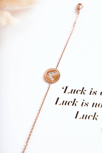 Жіночий браслет знаменитостей з орнаментом і кубічним цирконієм з рожевого золота