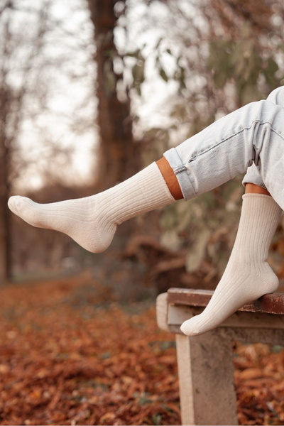 Вовняні жіночі шкарпетки Ecru