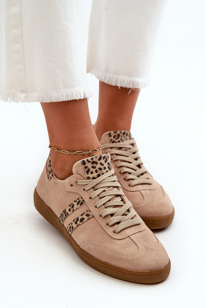 Бежеві замшеві низькі жіночі кросівки Zazoo N1068