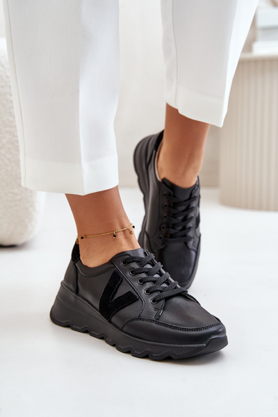 Шкіряне жіноче спортивне взуття Vinceza 7918 Black