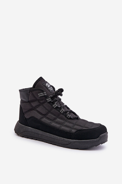 Тепле чоловіче зимове взуття на шнурівці Progress PROGJ-24-153 Чорне