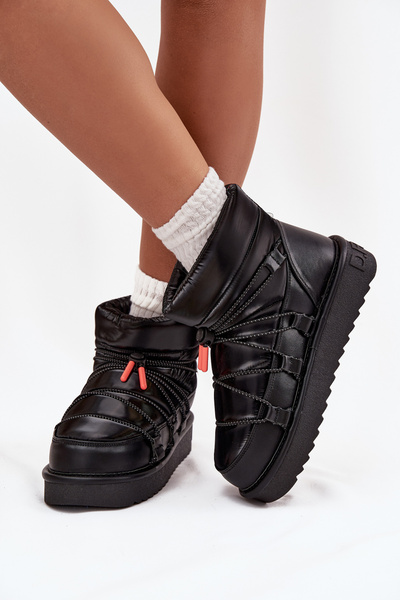 Жіночі зимові черевики на платформі DFranklin DFSH370020 Чорні