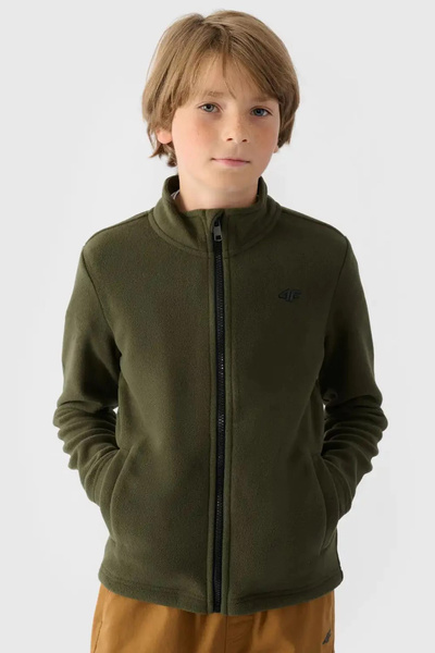 Фліс для хлопчиків з коміром 4F хакі 4FJWMM00TFLEM245-36S